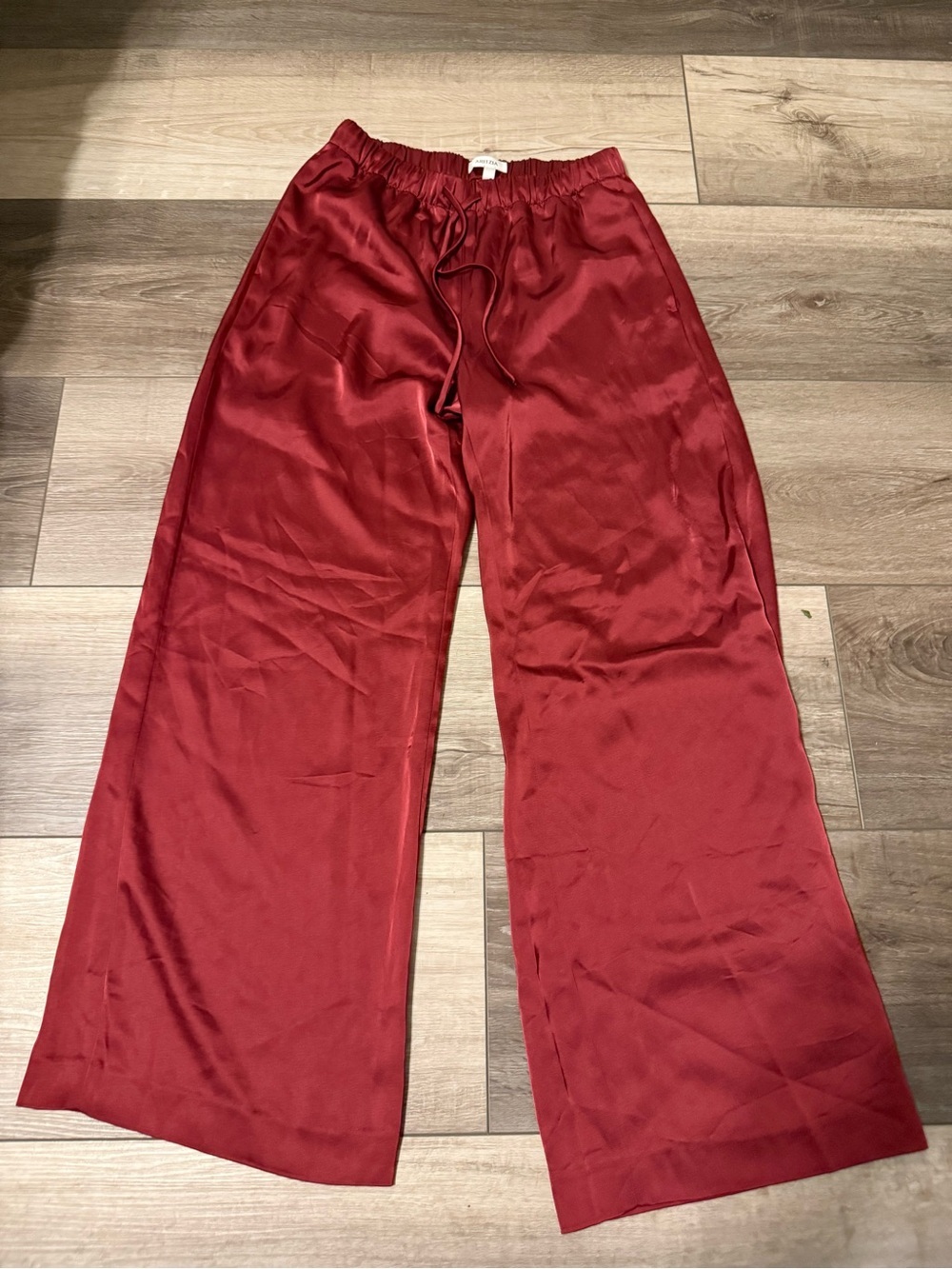 Aritzia Wide Leg Pants in Deep Burgundy